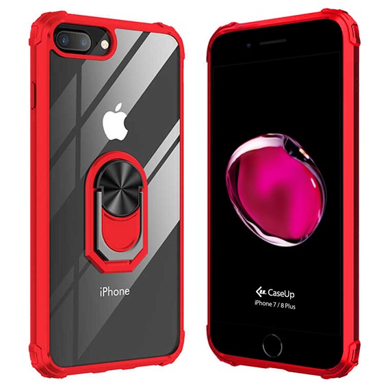 Apple iPhone 7 Plus CaseUp Ring Tough Holder Kılıf Kırmızı 1